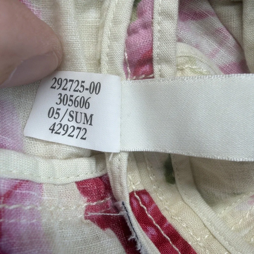 Banana Republic Blazer Womens 12 Linen Blend Floral Rose Print Cottagecore